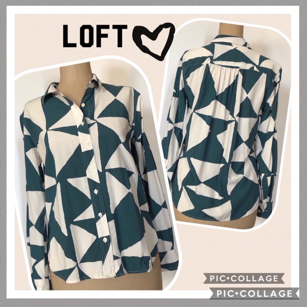 Green & White Fun Geometric Top